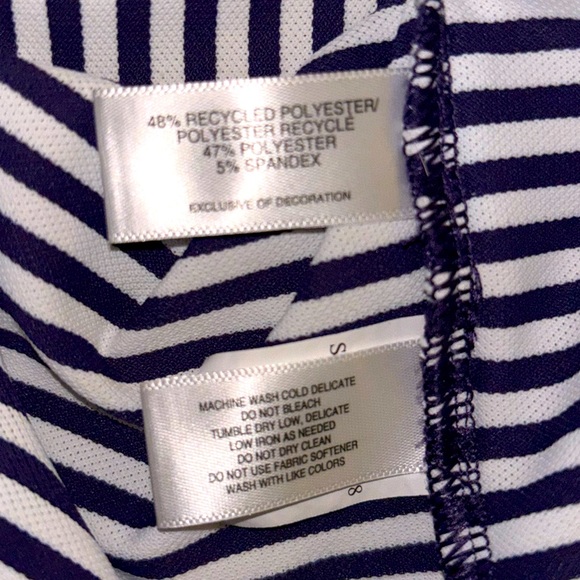 Cutter & Buck Short Sleeve Virtue Eco Pique Stripe Recycled Sz L - Picture 11 of 12